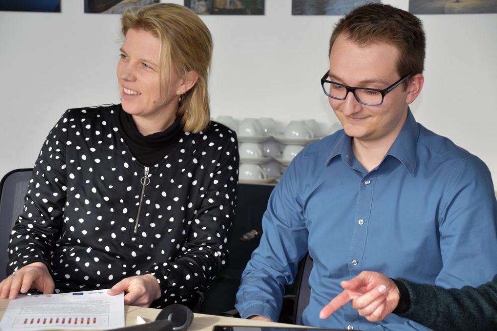 Bürgermeisterin Claudia Niessen und Benoît Pesch (Bild: Chantal Scheuren/BRF)