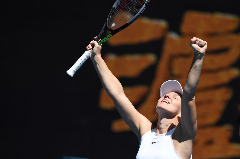 Simona Halep freut sich über ihren Einzug ins Halbfinale (Bild: Greg Wood/AFP)