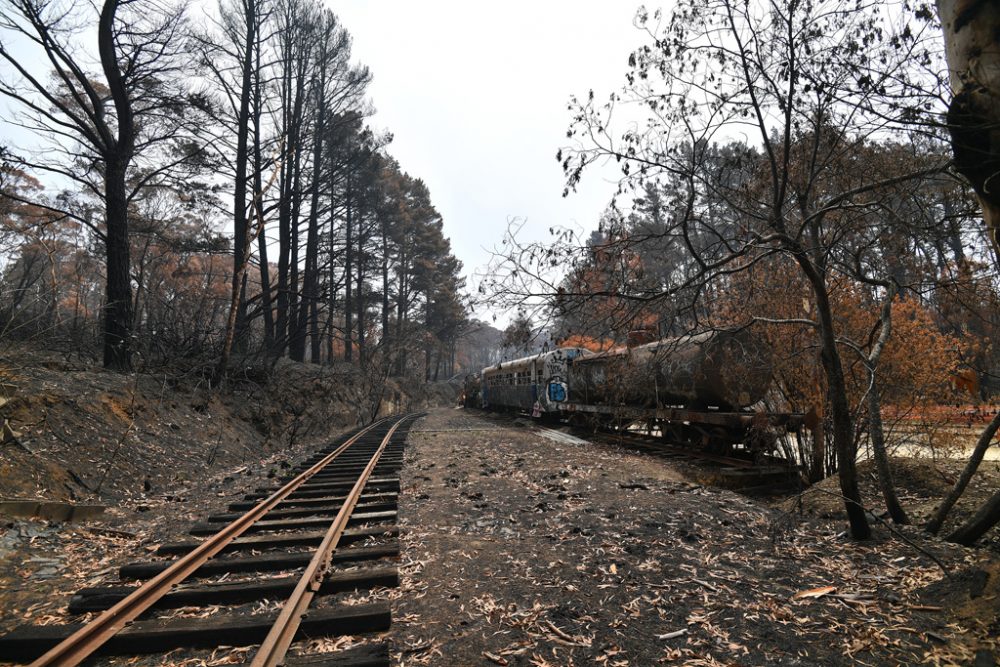 Am Clarence-Bahnhof in Lithgow, New South Wales, 11. Januar (Bild: Saeed Khan/AFP)