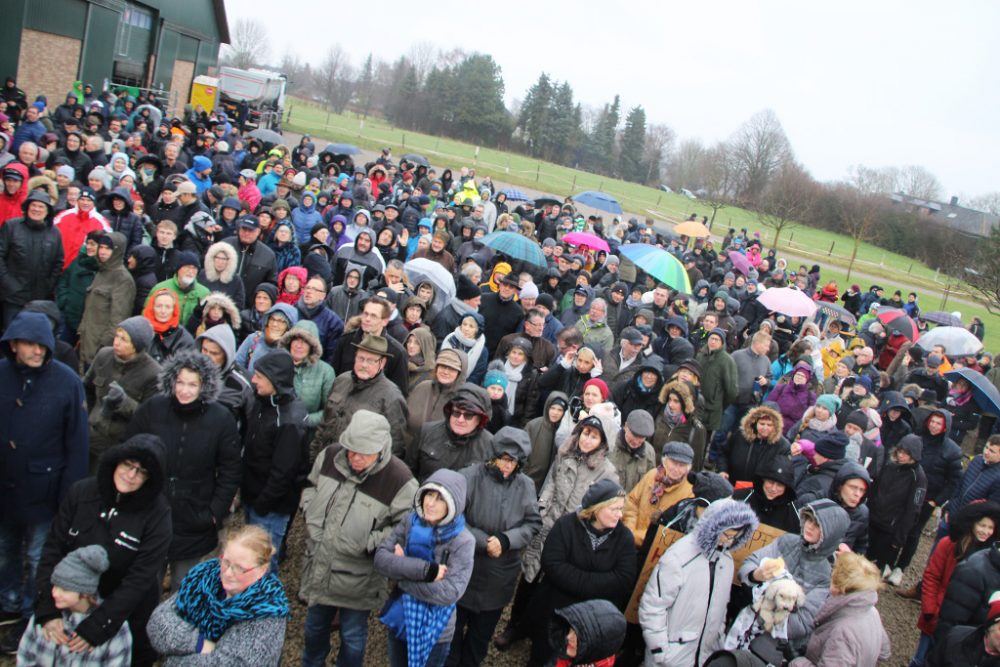 Protest gegen die Massentötung von Rindern wegen Herpes in Aachen-Nütheim (Bild: Michaela Brück/BRF)