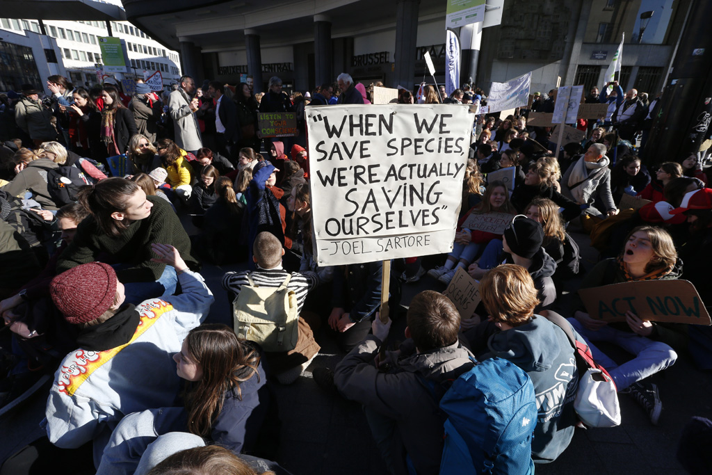 Schulstreik für die Ozeane in Brüssel (Bild: Nicolas Maeterlinck/Belga)