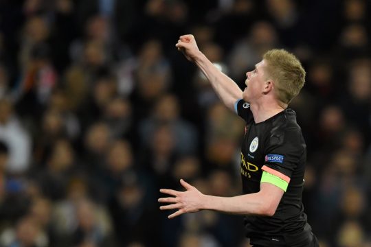 Kevin De Bruyne nach dem Tor gegen Real Madrid am 26. Februar (Bild: Oscar Del Pozo/AFP)