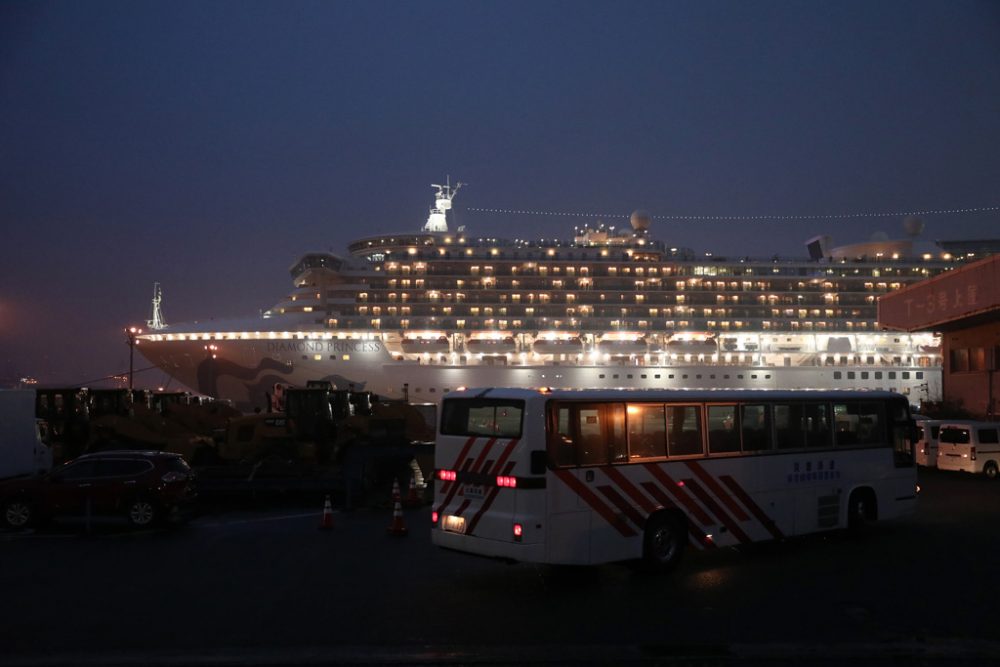 Die "Diamond Princess" im Hafen von Yokohama (Bild: Behrouz Mehri/AFP)