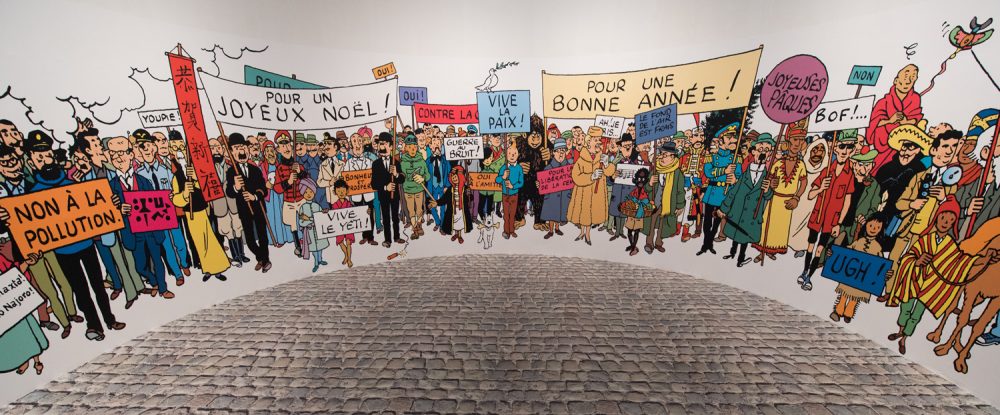 Tim-und-Struppi-Fresko bei einer Hergé-Ausstellung in Paris 2016 (Bild: Benoît Doppagne/Belga)