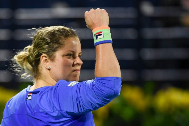 Kim Clijsters während der Begegnung gegen Garbine Muguruza (Bild: Karim Sahib/AFP)