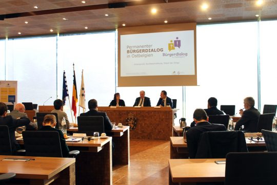 Dubravka Šuica, Vizepräsidentin der EU-Kommission, in Eupen (Bild: Melanie Ganser/BRF)