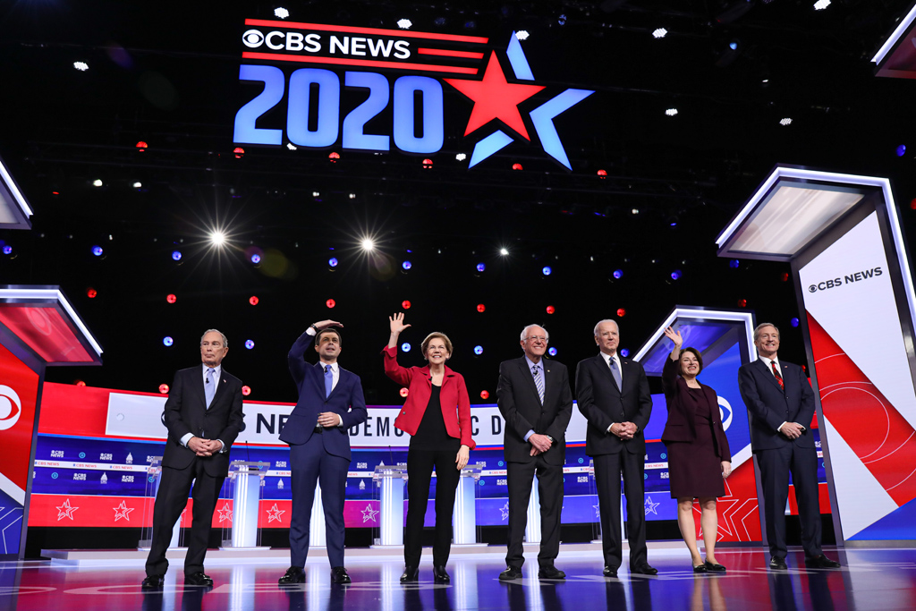 TV-Debatte der US-Demokraten am 25. Februar (Bild: Logan Cyrus/AFP)