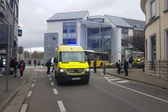 Unfall in der Eupener Paveestrasse (Bild: Katrin Margraff/BRF)