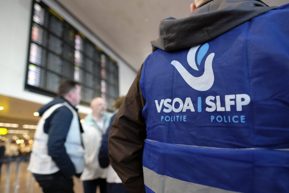 Streik der Föderalpolizei am Flughafen von Zaventem (Bild: Eric Lalmand/Belga)