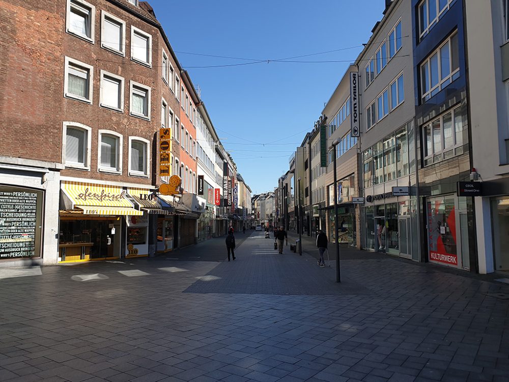 Ruhige Situation in der Aachener Innenstadt (Bild: Anna Langkowski/BRF)