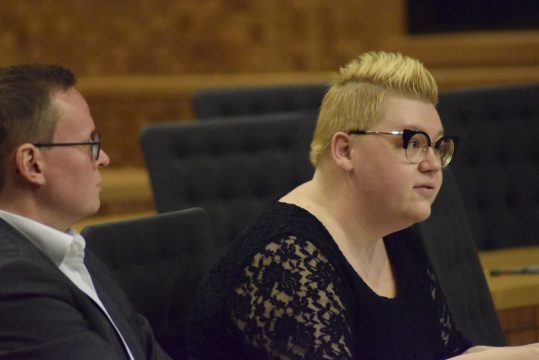 Céline Kever (SP) am 11. März 2020 im PDG-Ausschuss IV (Bild: BRF)