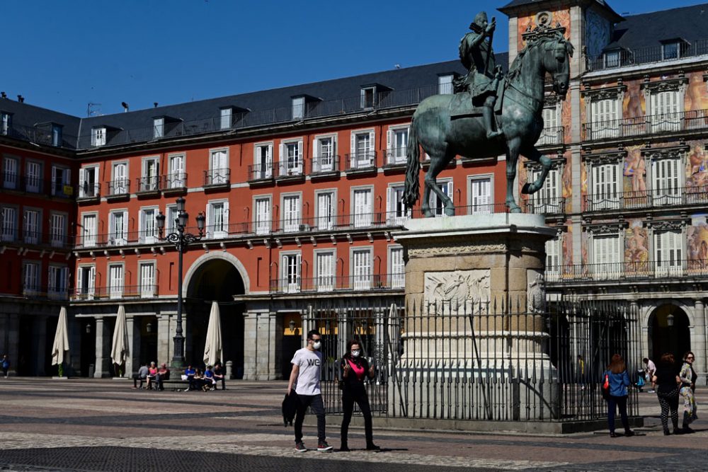 Wie leergefegt: Die Plaza Mayor in Madrid (Javier Solano, AFP)