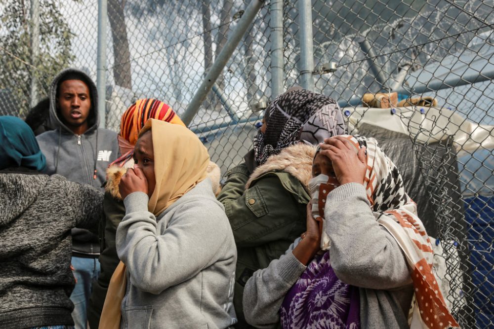 Großer Brand im Flüchtlingslager von Moria (Bild: Manolis Lagoutaris/AFP)