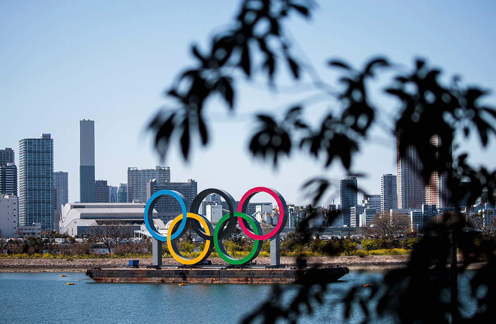 Die olympischen Ringe in Tokio