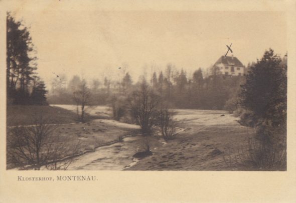 Alte Postkarte aus den 1910er Jahren: Die Villa des Antwerpener Geschäftsmanns Grisar auf "Klosterhof" - so der Flurname - in Montenau (Quelle: Gemeinde Amel)