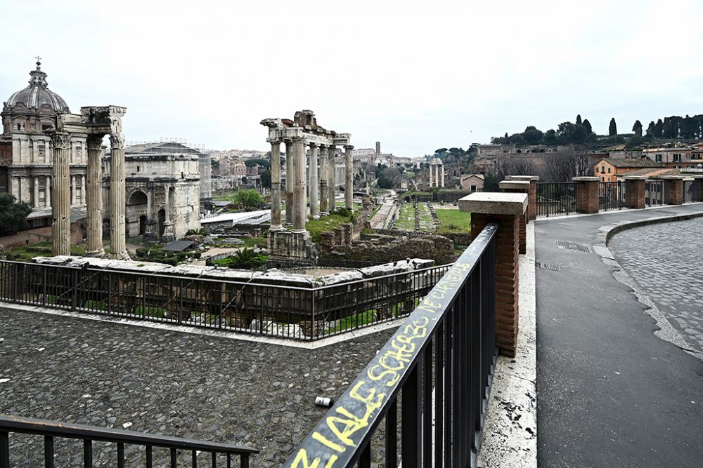 Geschlossenes römisches Forum in Rom (Bild: Vincenzo Pinto/AFP)