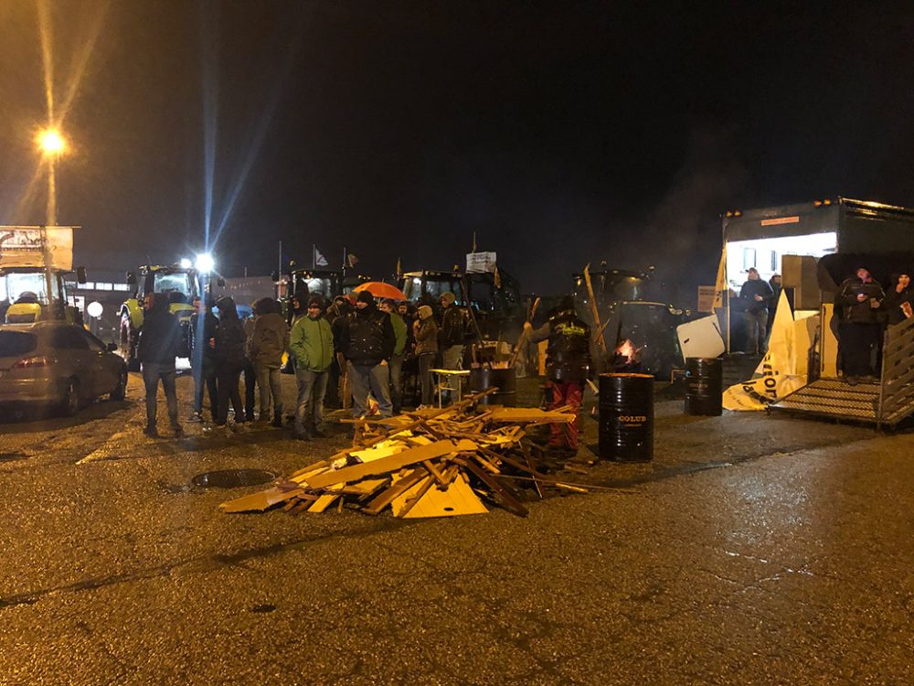 Proteste der Vereinigung der jungen wallonischen Landwirte in Villers-le-Bouillet (Bild: Maxime Gilles/Belga)