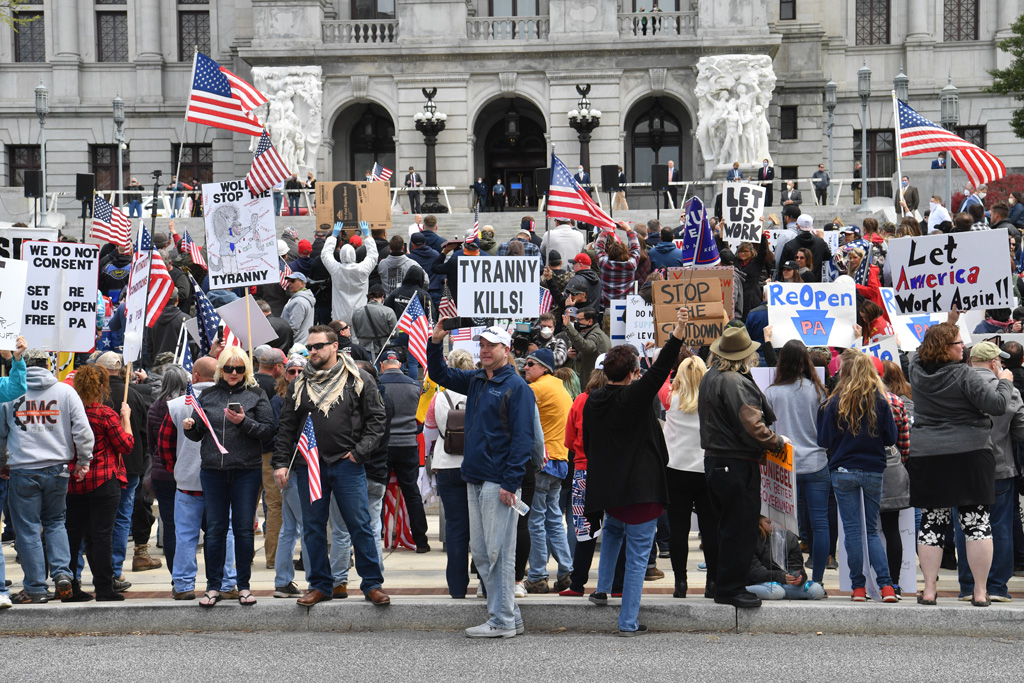 Corona-Demonstranten in Pennsylvania