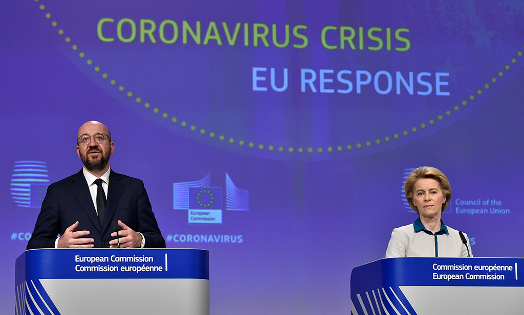 EU-Ratschef Charles Michel und EU-Kommissionspräsidentin Ursula von der Leyen am Mittwoch in Brüssel (Bild: John Thys/Pool/AFP)
