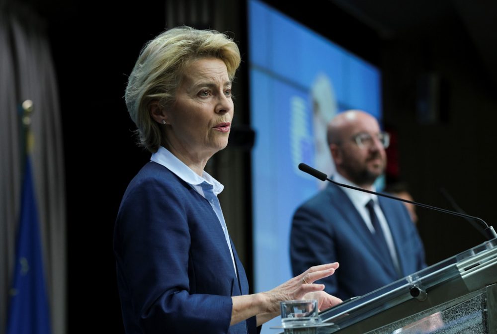 EU-Kommissionspräsidentin Ursula Von Der Leyen und EU-Ratspräsident Charles Michel nach dem Videogipfel