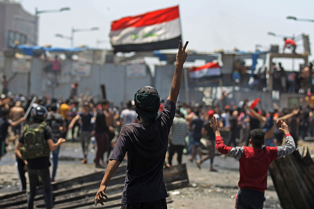 Demonstration in Bagdad am Sonntag (Bild: Ahmad Al-Rubaye/AFP)