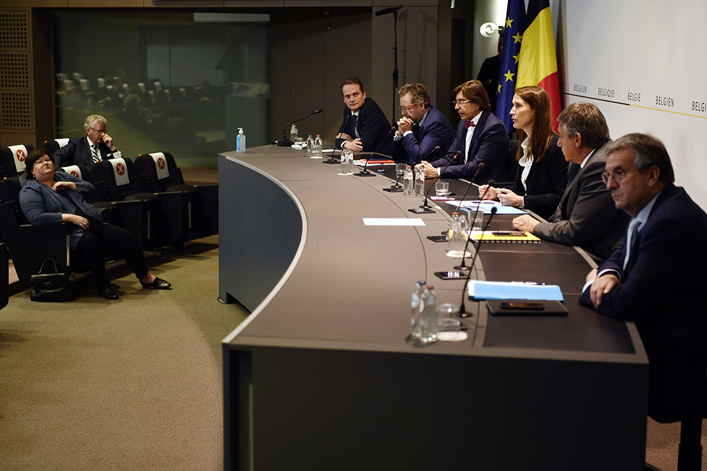 Pressekonferenz des Nationalen Sicherheitsrates am 13. Mai (Bild: Eric Lalmand/Belga)