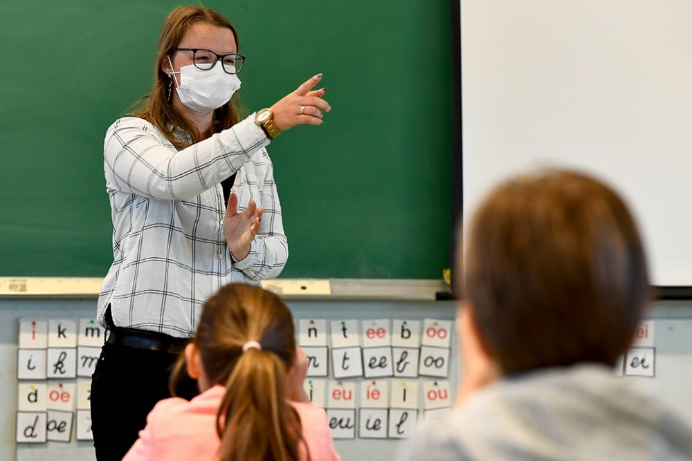 Wiederaufnahme des Schulunterrichts in Edegem (Bild: Dirk Waem/Belga)