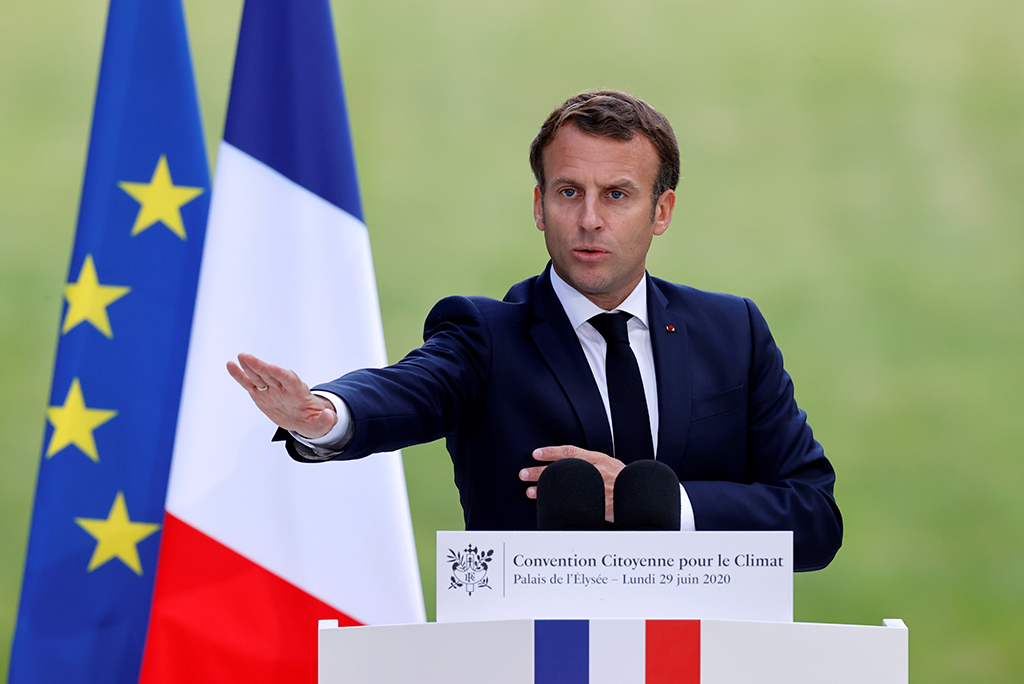 Frankreichs Präsident Emmanuel Macron am 29.6.2020 in Paris (Bild: Christian Hartmann/Pool/AFP)