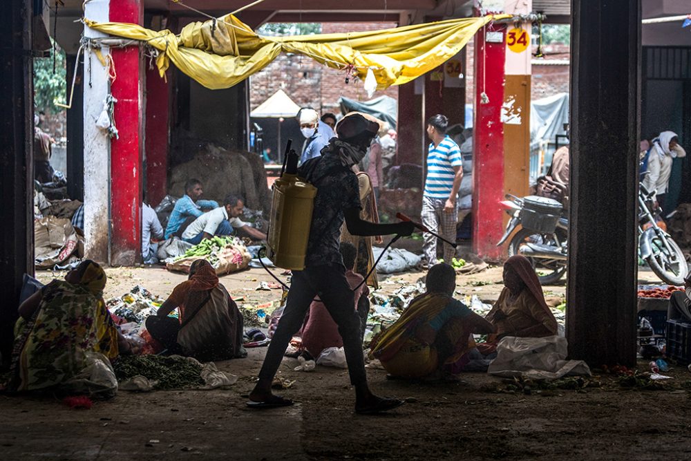 Gemüsemarkt in Neu-Dehli am 11. Juni (Bild: Xavier Galiana/AFP)