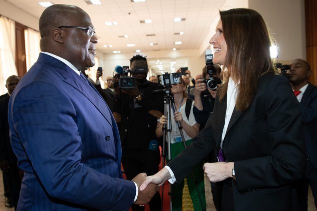 Premier Wilmès war im Februar zu Besuch beim kongolesischen Präsidenten Tshisekedi (Bild: Benoît Doppagne/Belga)