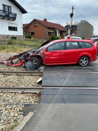 Unfall am Bahnübergang Buschberger Weg Bild: privat)