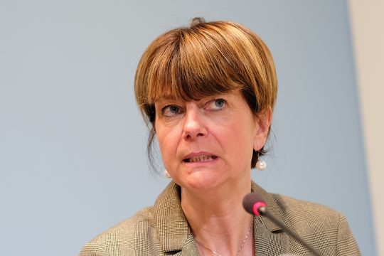 Die wallonische Ministerin für Kulturerbe, Valérie De Bue (Archivbild: Bruno Fahy/Belga)