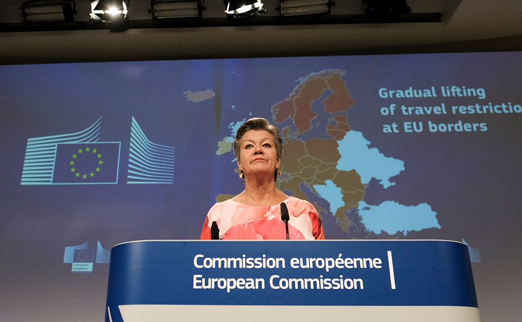 EU-Kommissarin Ylva Johansson (Bild: Olivier Hoslet/EPA/AFP)