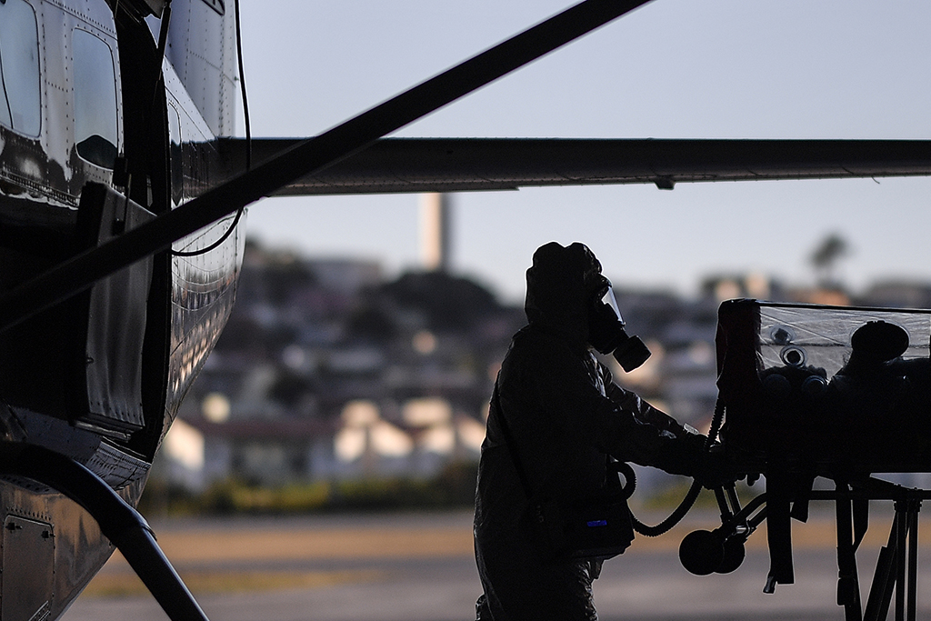 Rettungshubschrauber in Belo Horizonte (Bild: Douglas Magno/AFP)