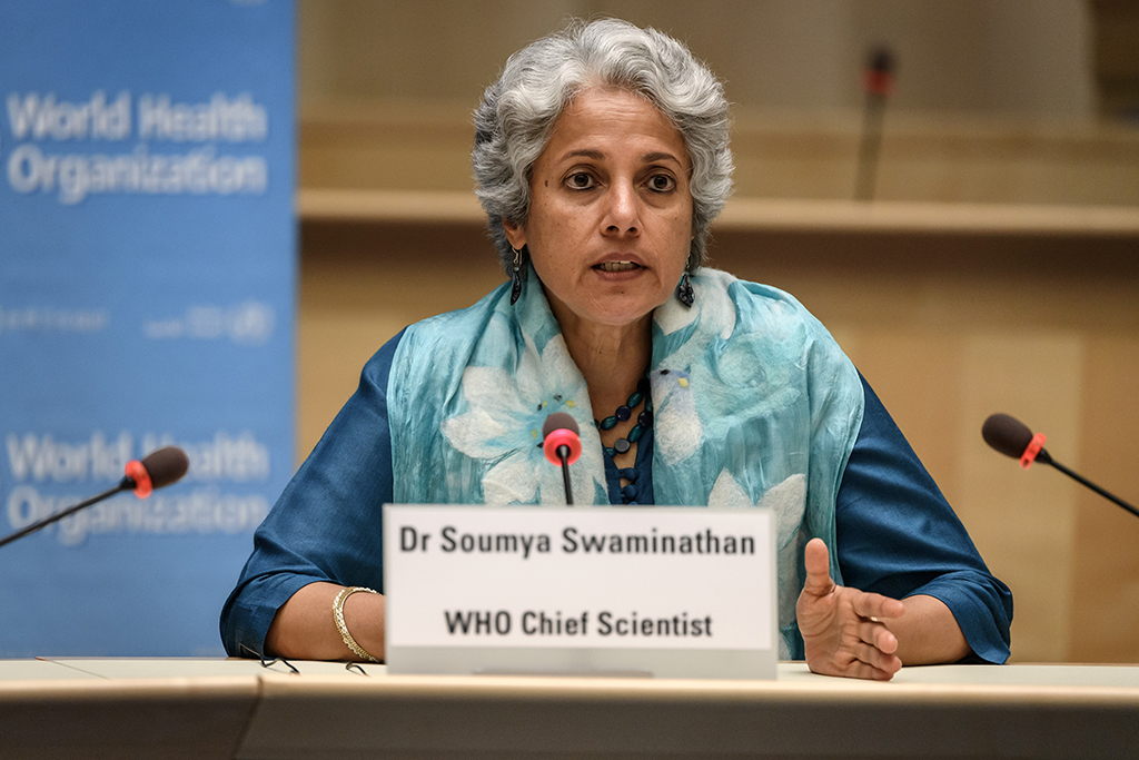 Die Chefwissenschaftlerin der WHO, Soumya Swaminathan (Bild: Fabrice Coffrini/Pool/AFP.)