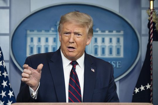US-Präsident Trump bei einer Pressekonferenz (Archivbild: Jim Watson/AFP)