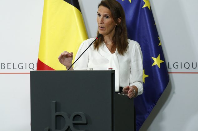 Premier Wilmès bei der Pressekonferenz im Anschluss an den Nationalen Sicherheitsrat (Bild: François Lenoir/Belga)