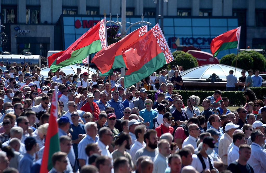 Unterstützungskundgebung für Lukaschenko in Minsk (Bild: Sergei Gapon/AFP)