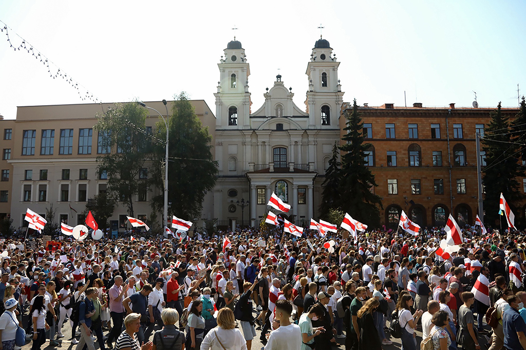 Proteste in Minsk am 30. August (Bild: Tut.by/AFP)