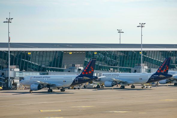 Flugzeuge von Brussels Airlines am Nationalflughafen Zaventem (Bild: Bruno Fahy/Belga)