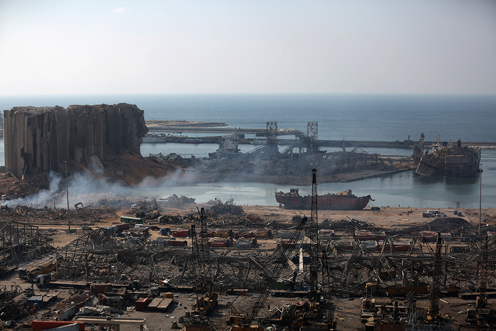Hafen von Beirut nach der Explosion