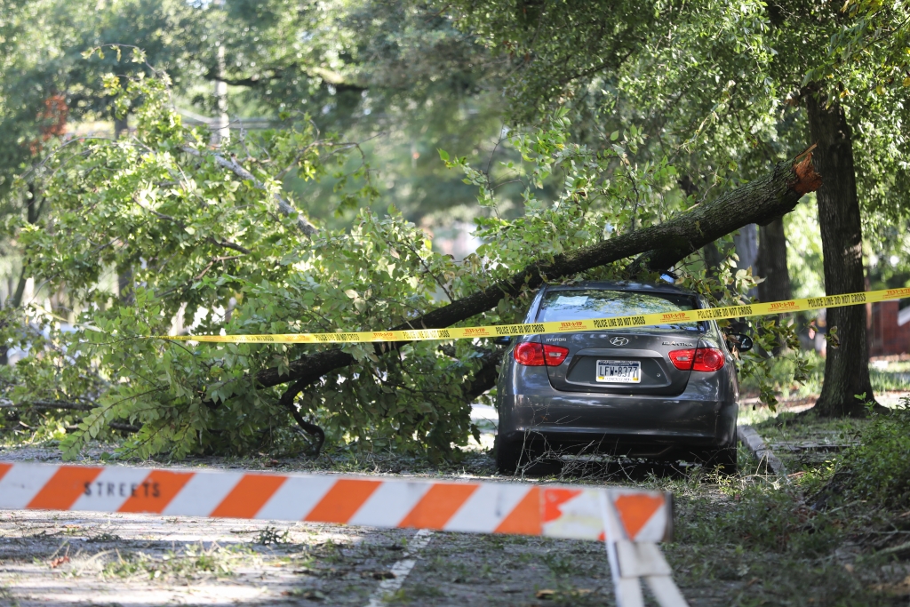 Sturm Isaias wütet in Nort Carolina (Bild: Logan Cyrus / AFP)
