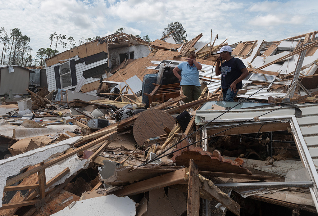 Eingestürztes Haus in Lake Charles, Louisiana (Bild: Andrew Caballero-Reynolds/AFP)