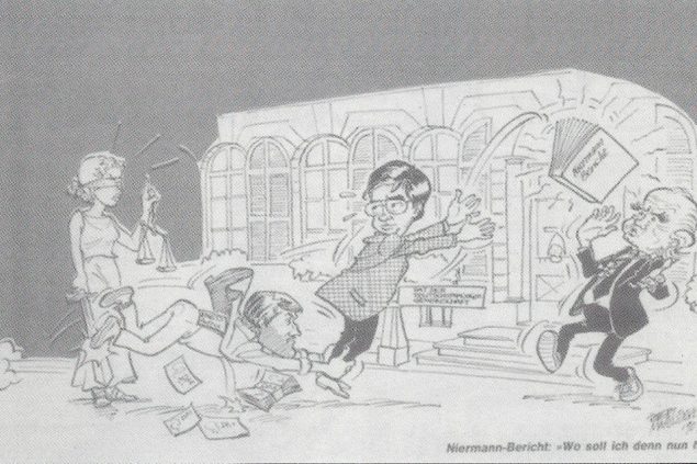 Karikatur zu Niermann (Robert Maaswinkel, Grenzland-Report, 29.6.1990, S. 1)