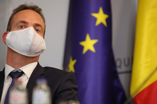 DG-Ministerpräsident Oliver Paasch bei der Pressekonferenz des Nationalen Sicherheitsrats am 20. August (Bild: Olivier Matthys/Pool/Belga)