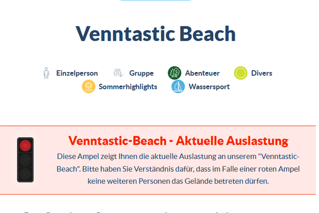 Venntastic Beach: die Ampel ist rot (Screenshot von worriken.be)