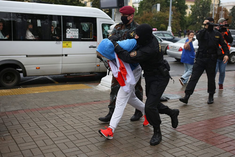 Festnahme von Demonstranten in Belarus