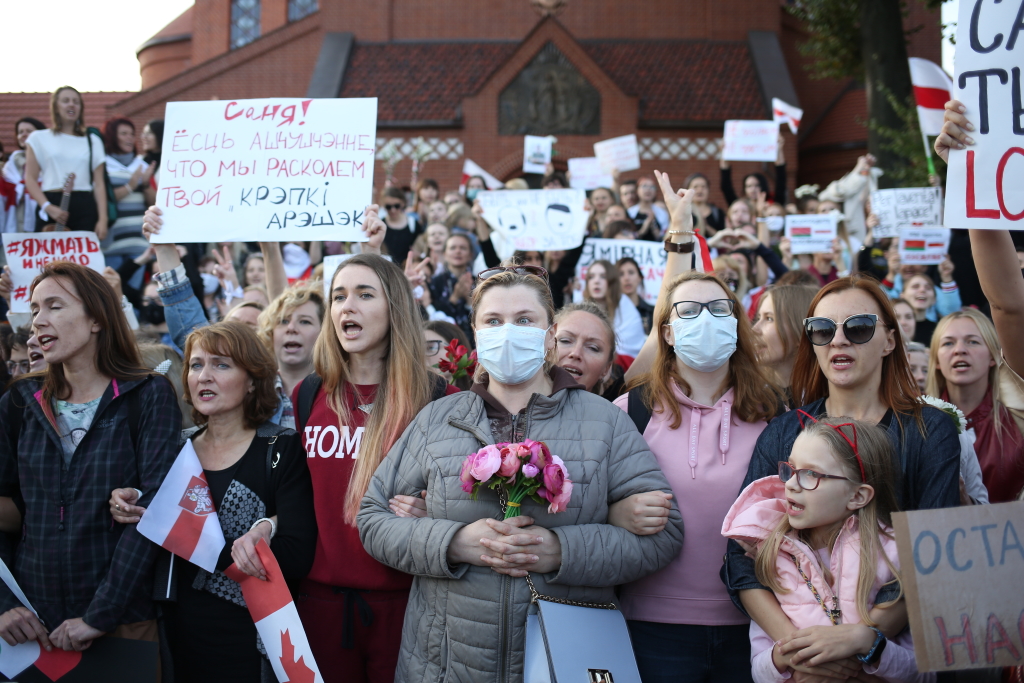 Proteste in Belarus am Samstag (Bild: Tut.by/AFP)