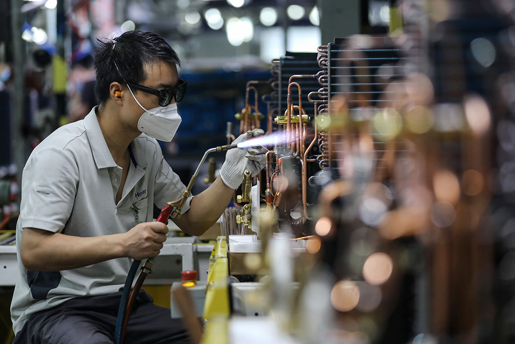 China: Konjunkturdaten bessern sich (Illustrationsbild: STR/AFP)