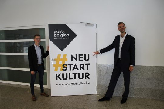 Eastbelgica-Geschäftsführer Simen Van Meensel und Präsident Stefan Pitz (Bild: Andreas Lejeune/BRF)